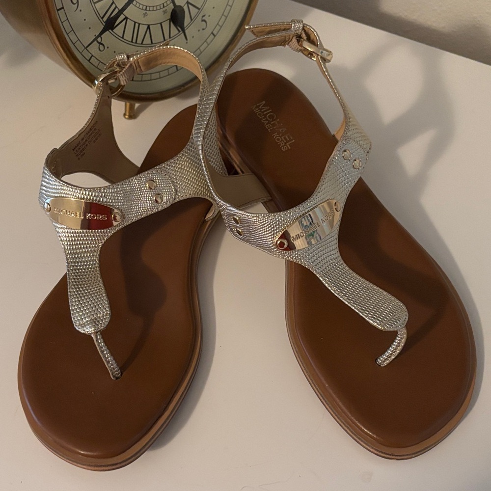 Michael Kors Metallic Silver Sandals